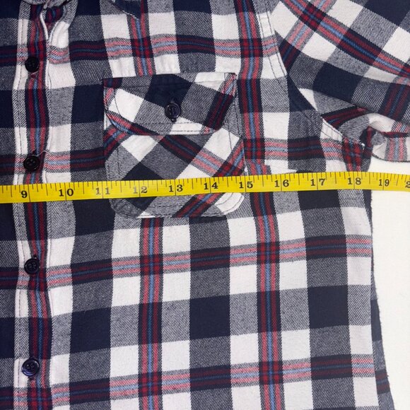 EMMA Jeans USA Navy, White, and Red Plaid Shirt - Size M - Picture 5 of 11